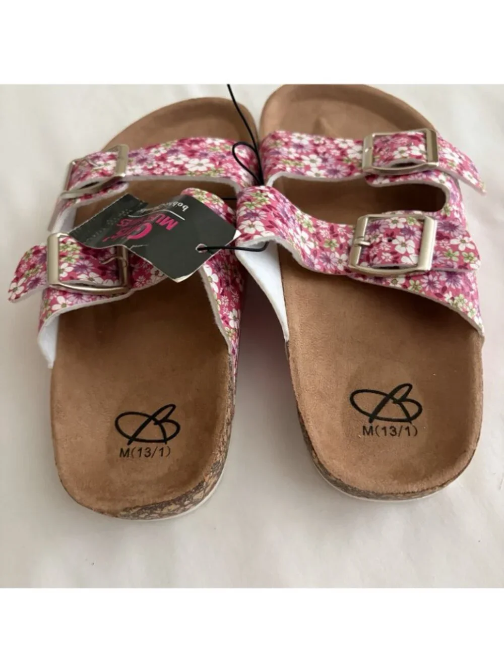 Girls Sandals 13/1 Floral Strap New With Tags Bobbie Brooks Flower Pink Purple